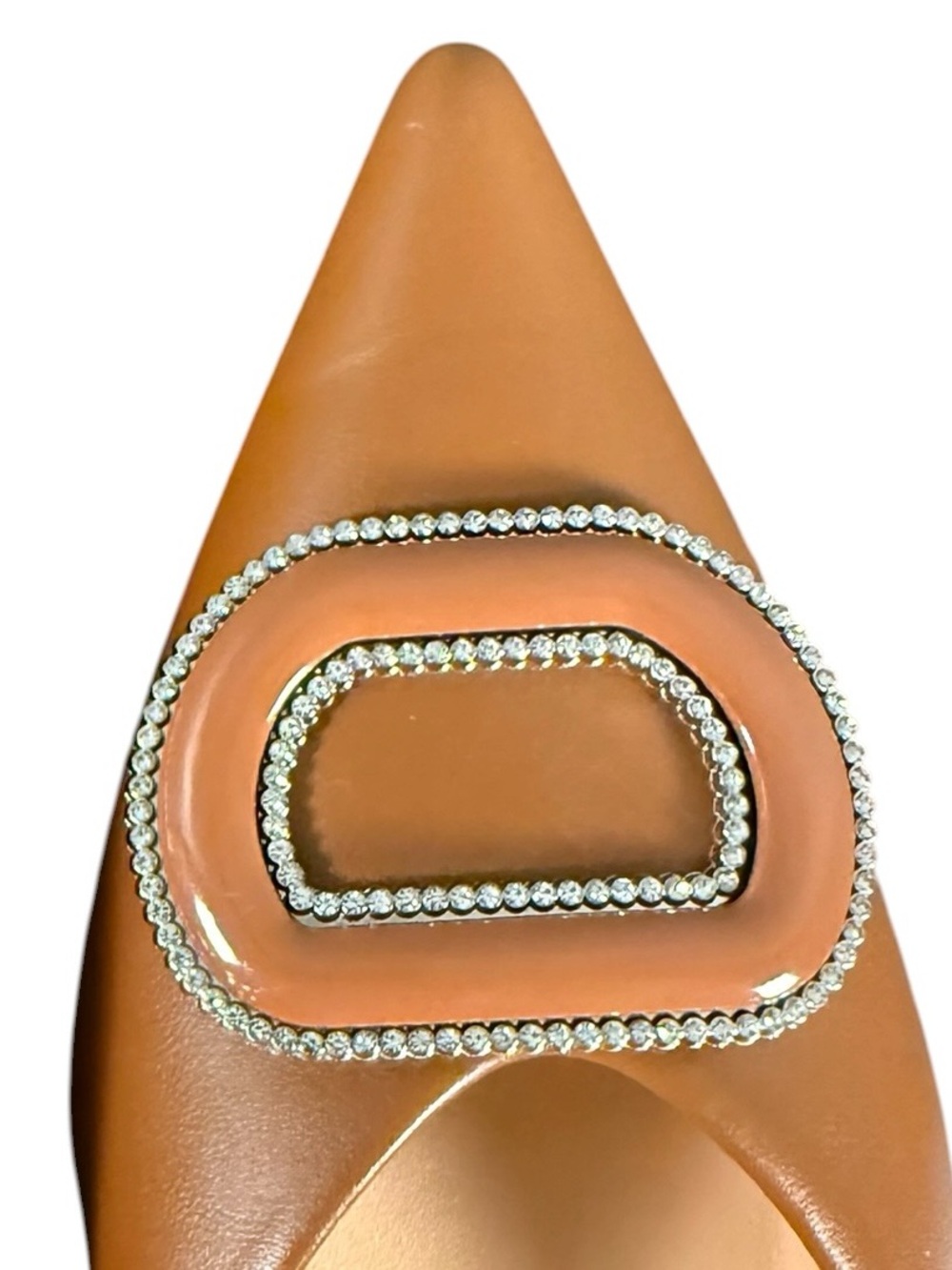 C. Paravano Round Buckle Leather Flats w/ Silver Studded trim in Brown Size 39 - Picture 11 of 11